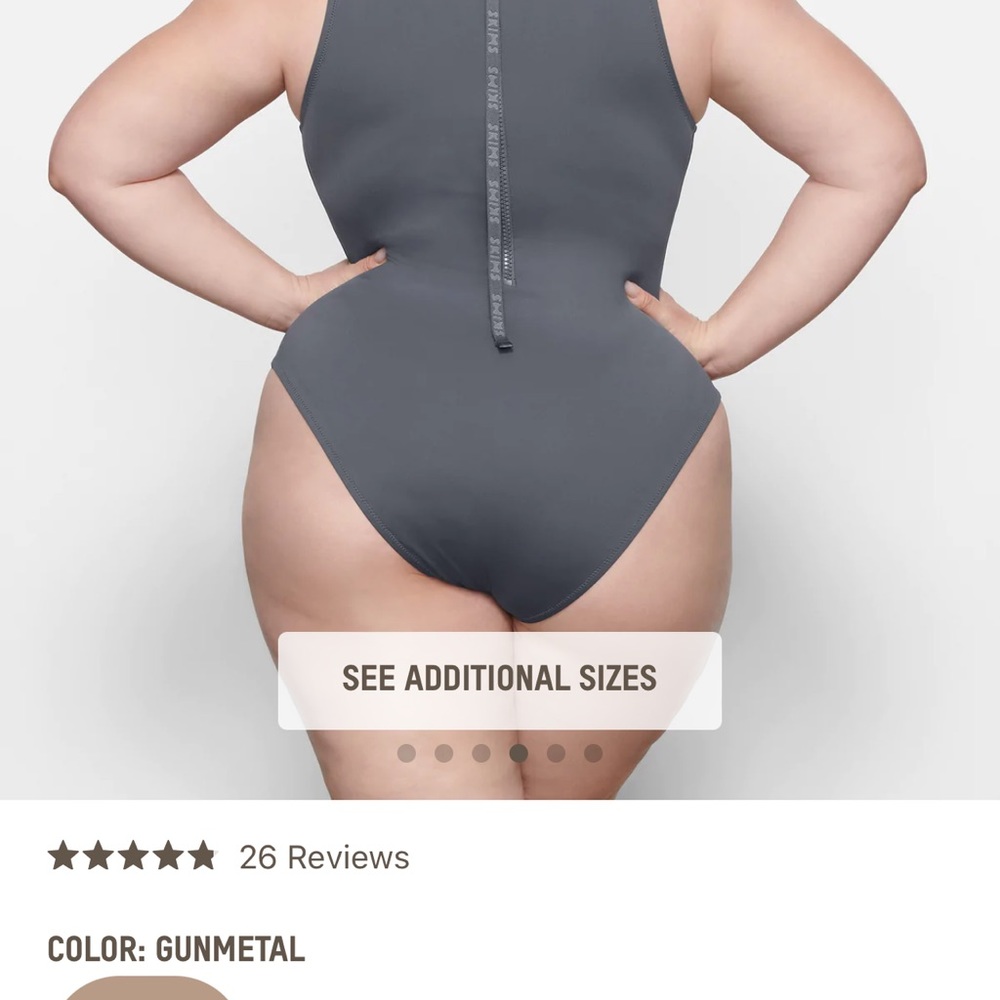 SOLD OUT ONLINE Skims sleeveless one piece in Gunmetal colour. - Picture 2 of 5